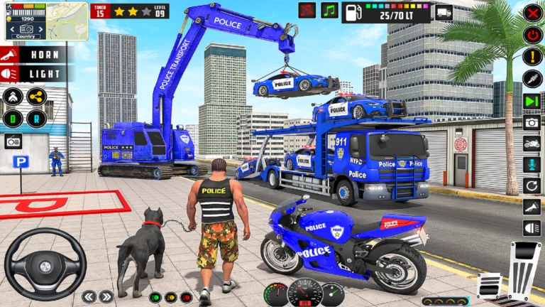 Police Cargo Police Car Games